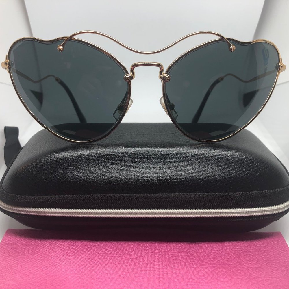 Miu Miu SMU 55R 7OE-1A1 Antique Gold Cat Eye-Italy